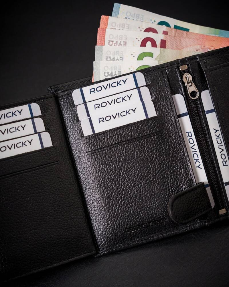 Duży, skórzany portfel męski na zatrzask - 4U Cavaldi - obrazek 10