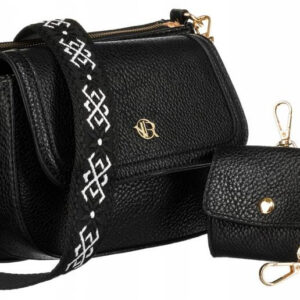 Podwójna listonoszka damska z portmonetką wykonana ze skóry ekologicznej - Rovicky