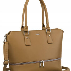 Stylowa shopperka damska ze skóry ekologicznej z odpinanym paskiem - Rovicky