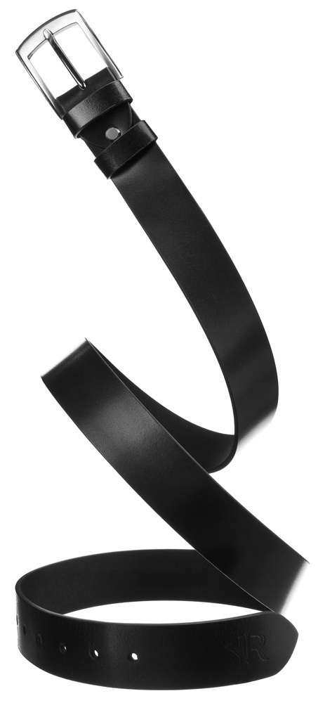 Skórzany pasek męski z klasyczną klamrą - Rovicky - obrazek 6