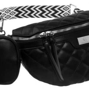 Miejska, pikowana nerka damska ze skóry ekologicznej - Rovicky