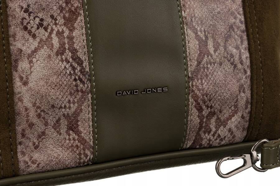Torba damska ze skóry ekologicznej z motywem skóry węża - David Jones - obrazek 4