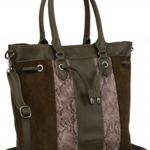 Torba damska ze skóry ekologicznej z motywem skóry węża - David Jones