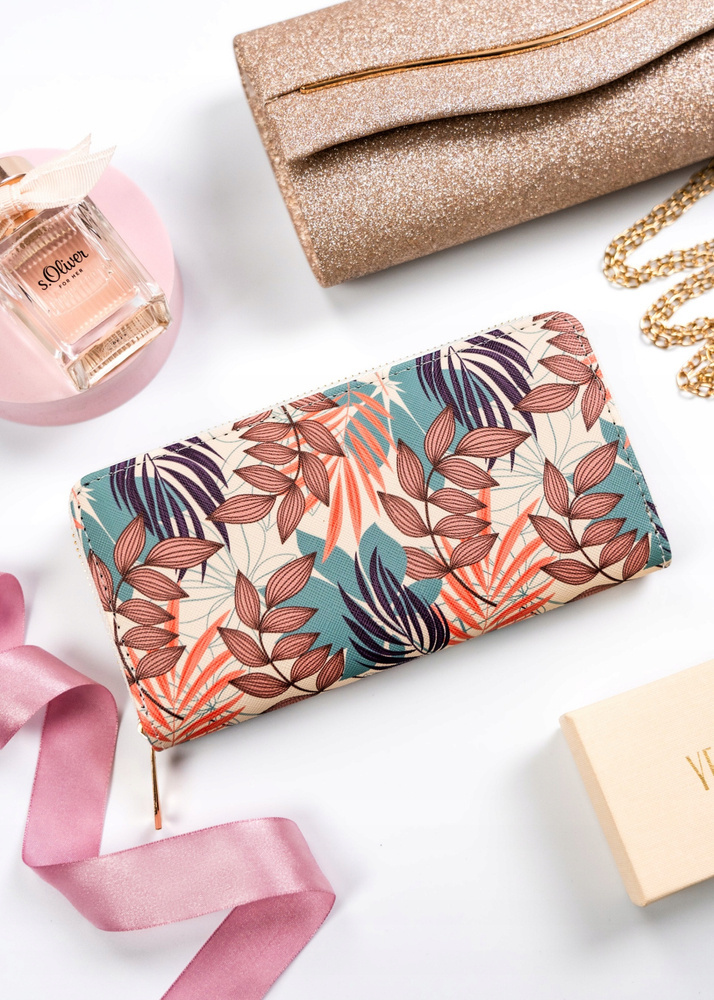 Portfel-piórnik damski ze skóry ekologicznej - obrazek 3