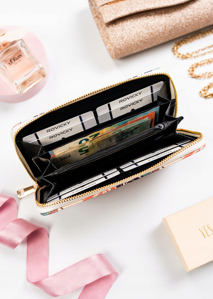 Portfel-piórnik damski ze skóry ekologicznej - obrazek 5