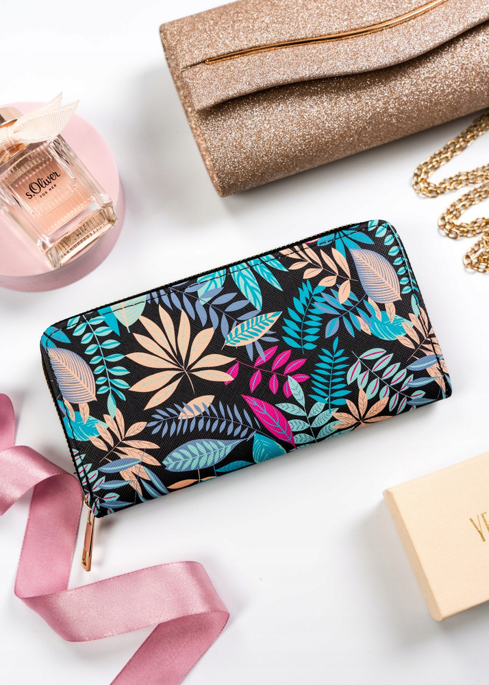 Portfel-piórnik damski ze skóry ekologicznej - obrazek 3