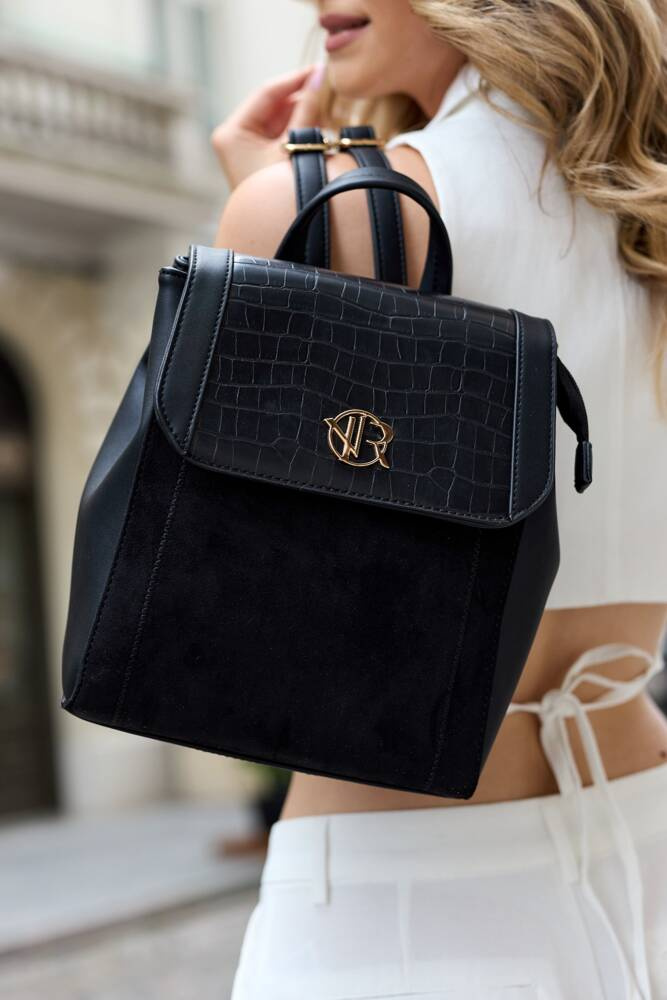 Klasyczny plecak damski ze skóry ekologicznej - Rovicky - obrazek 12