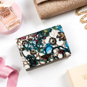 Wielokolorowy portfel damski ze skóry naturalnej i ekologicznej na zatrzask - 4U Cavaldi