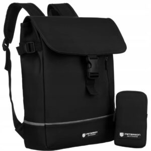 Solidny plecak miejski z materiału syntetycznego z etui w zestawie - Peterson