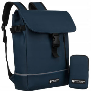 Solidny plecak miejski z materiału syntetycznego z etui w zestawie - Peterson