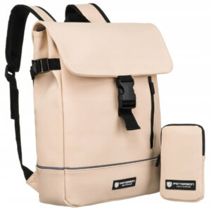 Solidny plecak miejski z materiału syntetycznego z etui w zestawie - Peterson