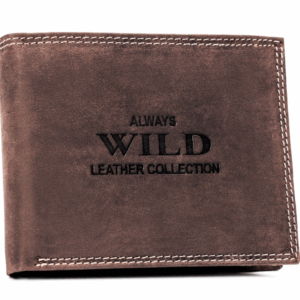 Duży portfel męski ze skóry naturalnej bez zapięcia - Always Wild