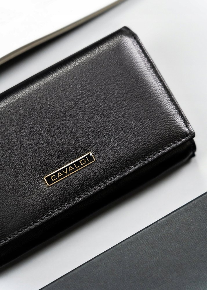 Skórzany, średni portfel damski na zatrzask - 4U Cavaldi - obrazek 3