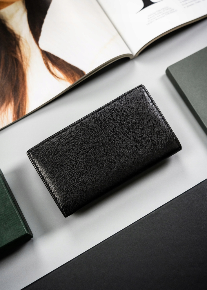 Skórzany, średni portfel damski na zatrzask - 4U Cavaldi - obrazek 4