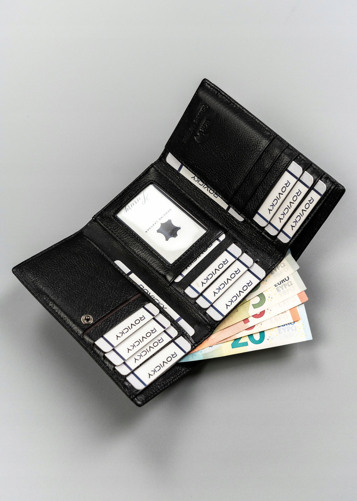 Skórzany, średni portfel damski na zatrzask - 4U Cavaldi - obrazek 6