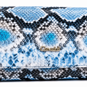 Duży portfel damski ze skóry naturalnej i ekologicznej z motywem skóry węża - 4U Cavaldi