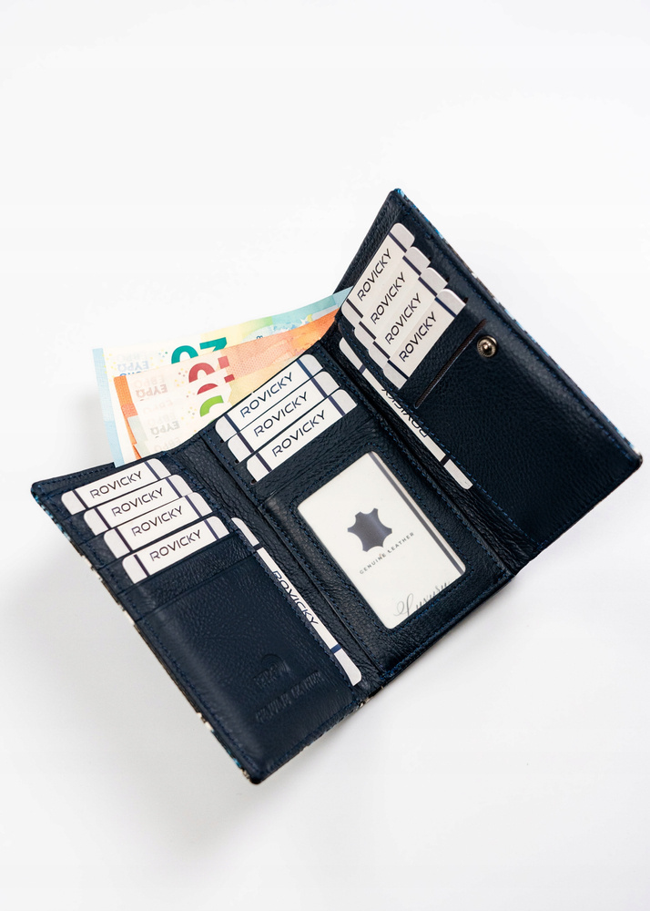 Portfel damski ze skóry naturalnej i ekologicznej o fakturze imitującej skórę węża - 4U Cavaldi - obrazek 5