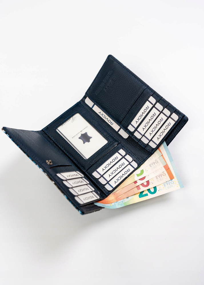 Portfel damski ze skóry naturalnej i ekologicznej o fakturze imitującej skórę węża - 4U Cavaldi - obrazek 6