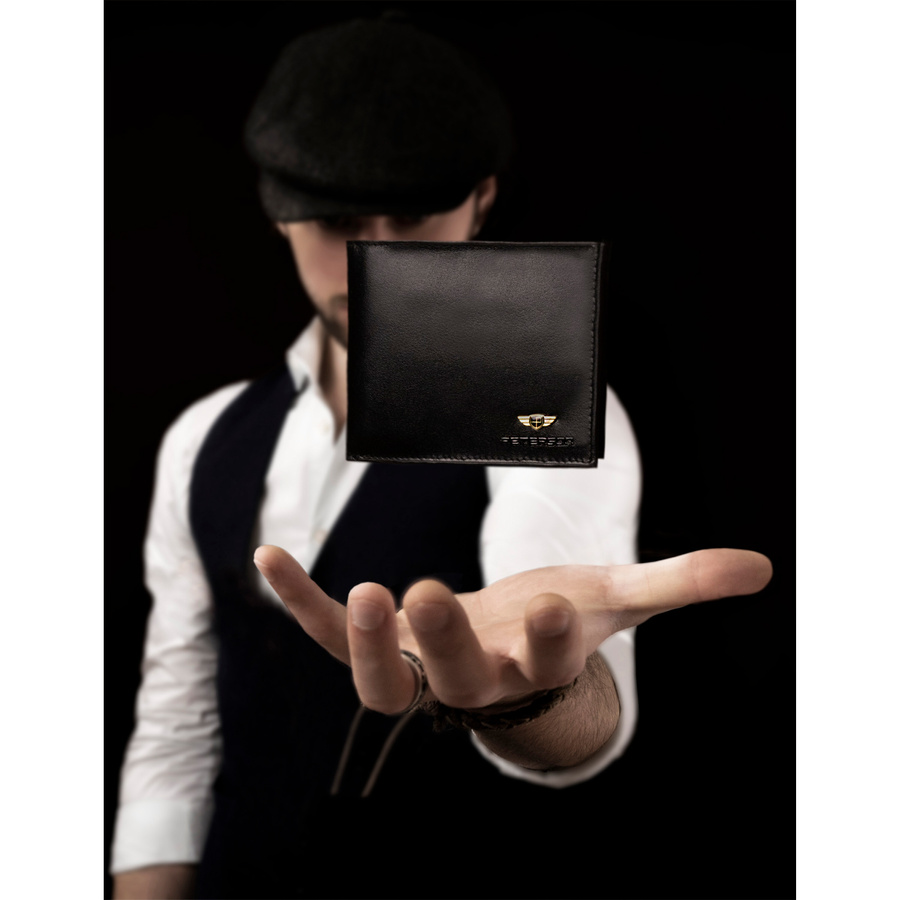 Skórzany, średni portfel męski z systemem RFID - Peterson - obrazek 2