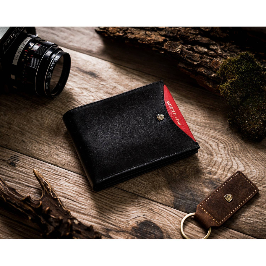 Skórzany portfel męski z systemem RFID - Peterson - obrazek 2