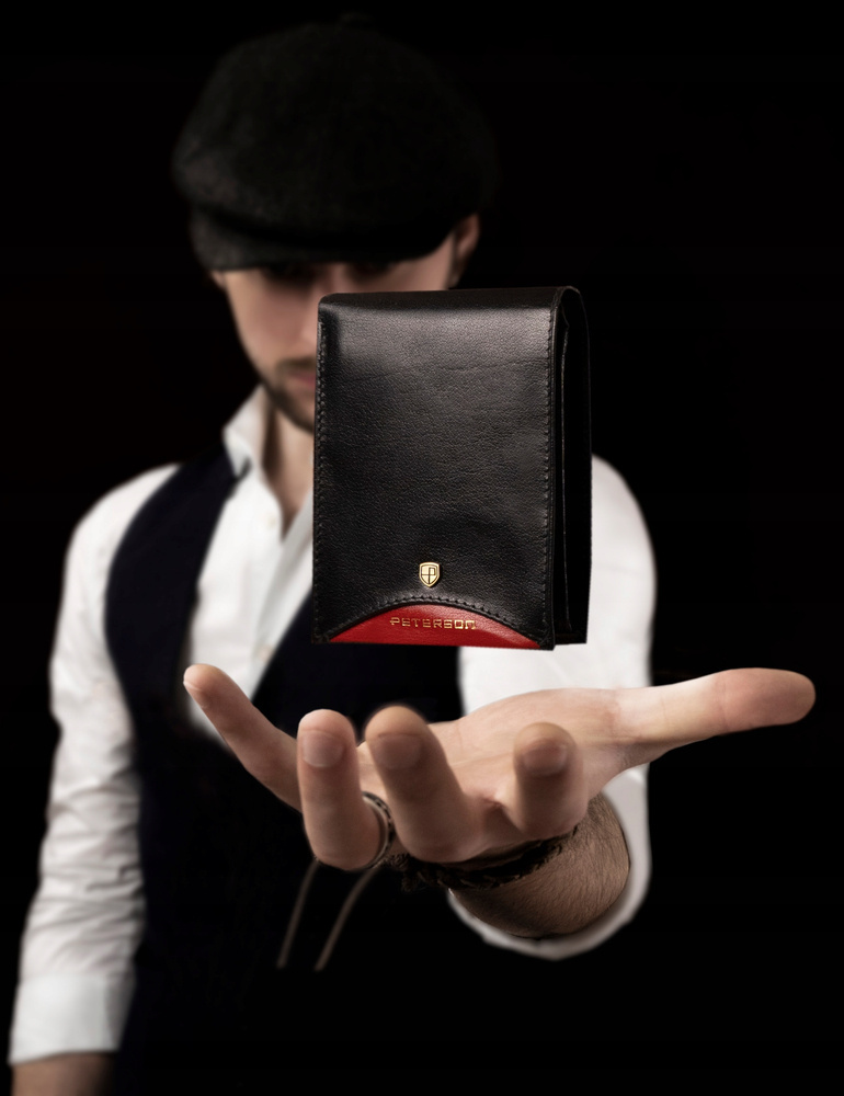 Skórzany portfel męski z systemem RFID - Peterson - obrazek 9