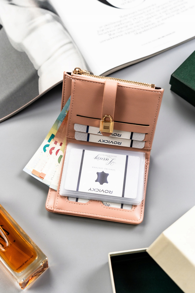 Pojemny, rozbudowany portfel damski ze skóry ekologicznej - 4U Cavaldi - obrazek 7