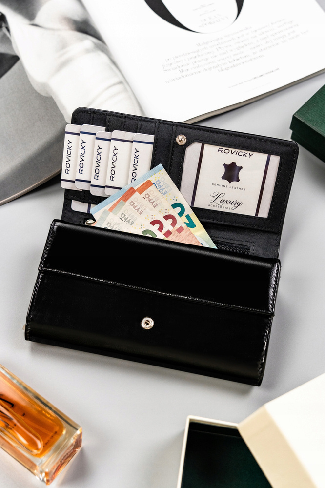 Duży portfel damski ze skóry ekologicznej - 4U Cavaldi - obrazek 6