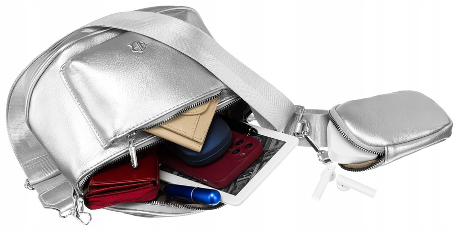 Elegancka saszetka damska na ramię wykonana ze skóry ekologicznej - Rovicky - obrazek 6