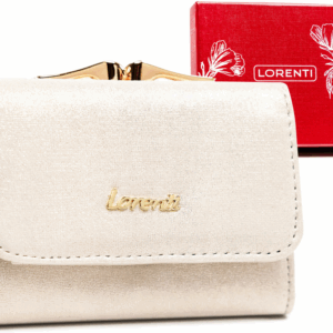 Mała portmonetka damska na zatrzask i bigiel - Lorenti