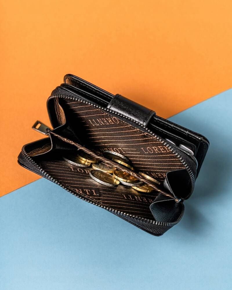 Klasyczny, elegancki portfel damski na zatrzask i suwak - Lorenti - obrazek 9