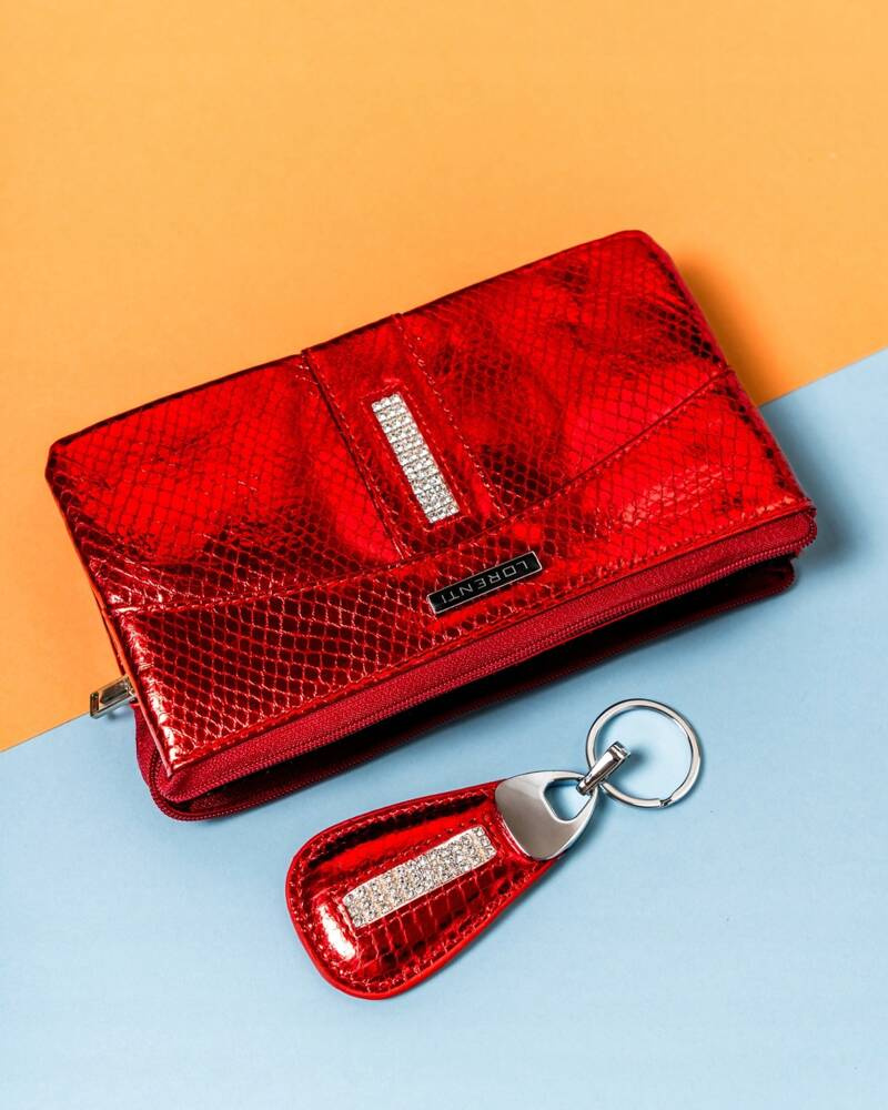 Duży portfel damski na zamek wykonany ze skóry naturalnej - Lorenti - obrazek 3