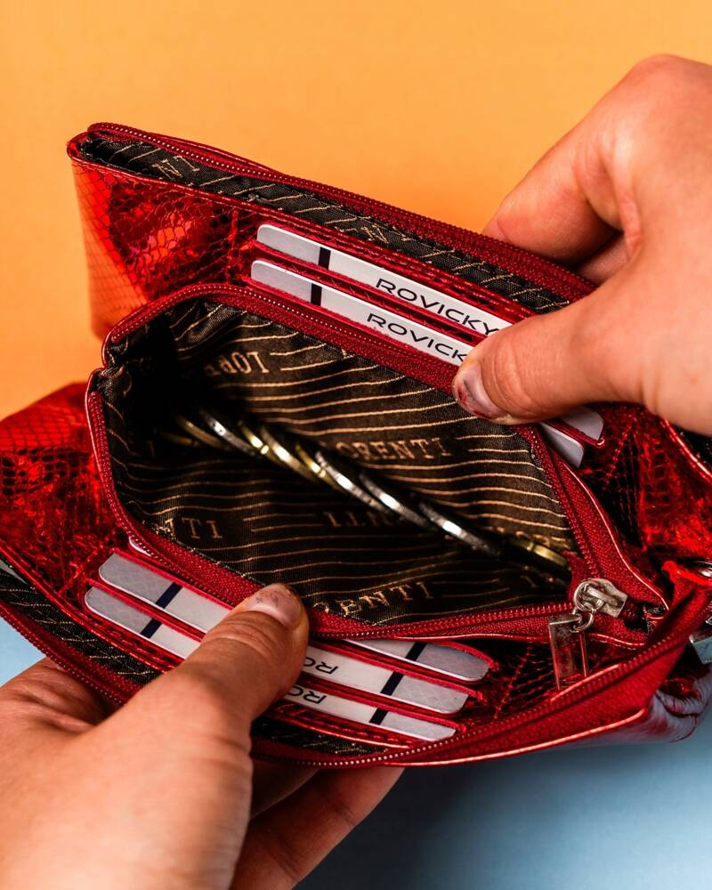 Duży portfel damski na zamek wykonany ze skóry naturalnej - Lorenti - obrazek 10