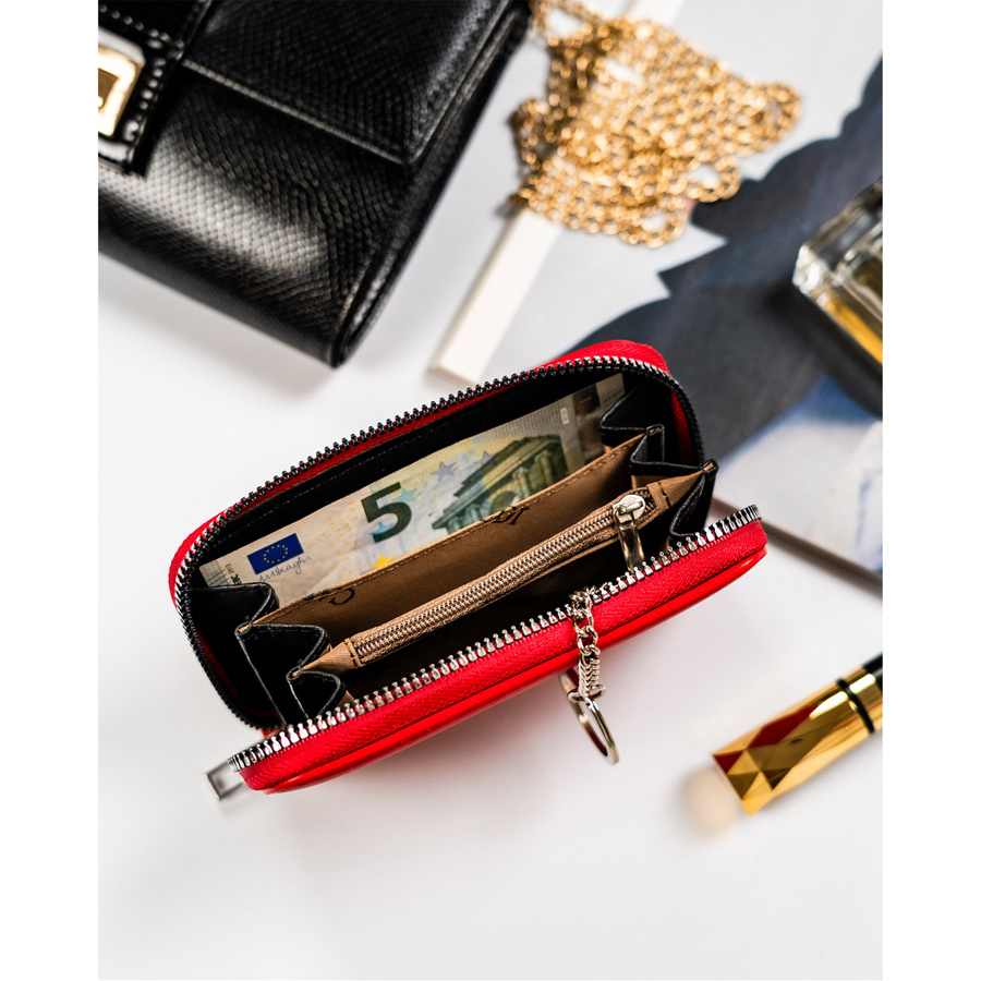 Portfel damski w typie piórnika ze skóry ekologicznej - 4U Cavaldi - obrazek 5