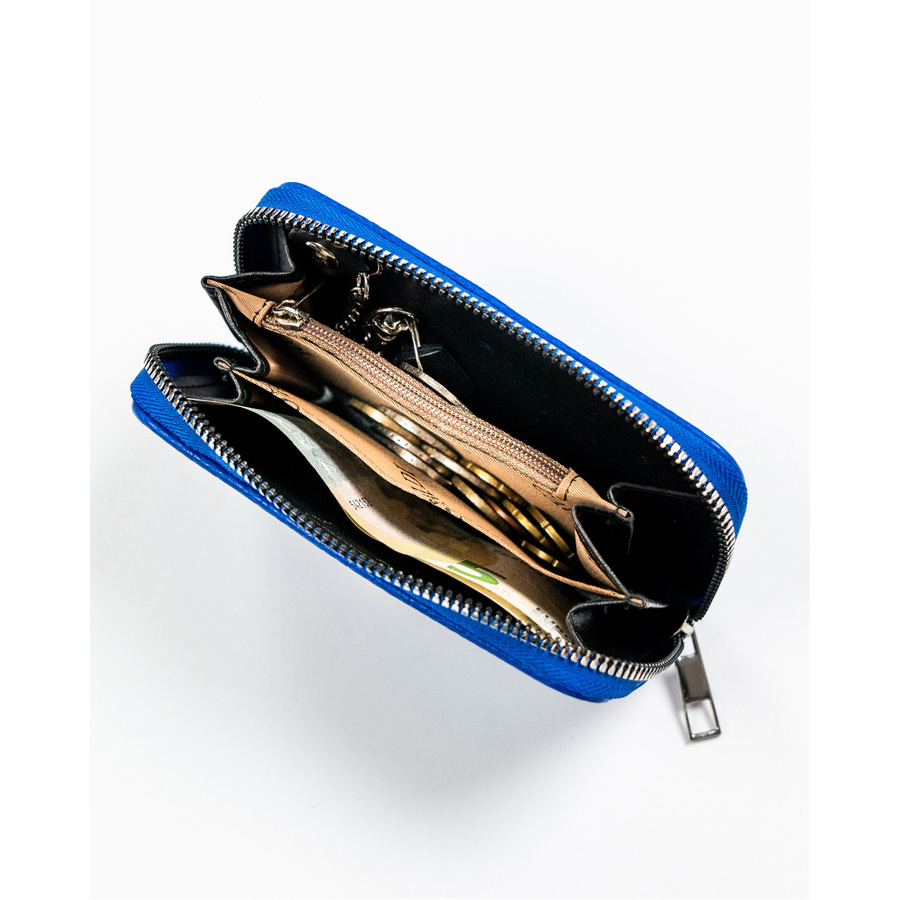 Średni portfel damski ze skóry ekologicznej o groszkowej fakturze - 4U Cavaldi - obrazek 7