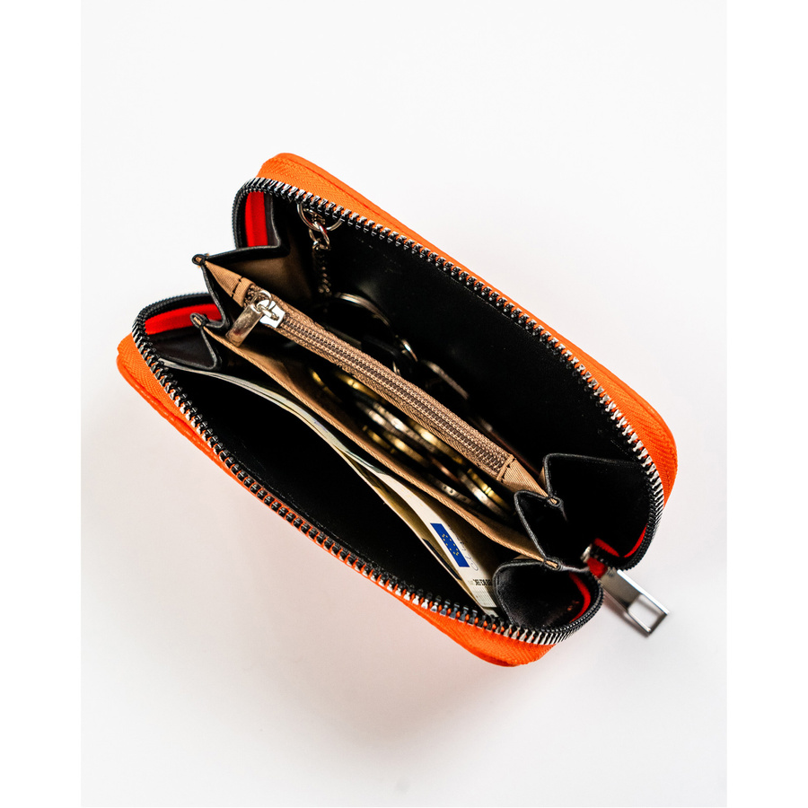 Średni portfel damski ze skóry ekologicznej o groszkowej fakturze - 4U Cavaldi - obrazek 6