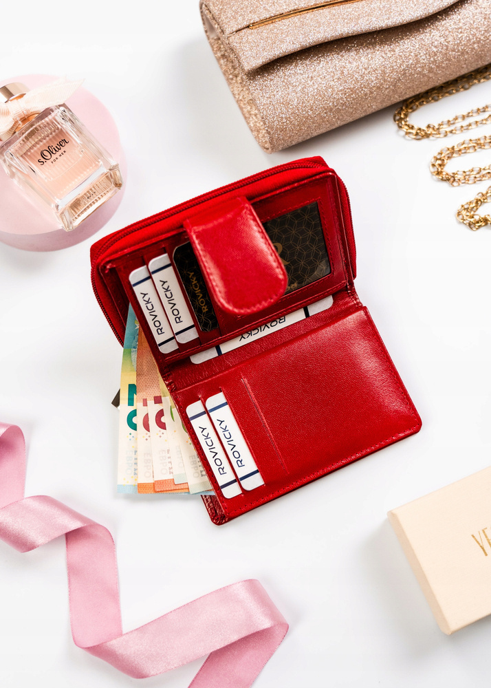 Mały portfel damski ze skóry naturalnej - Rovicky - obrazek 5