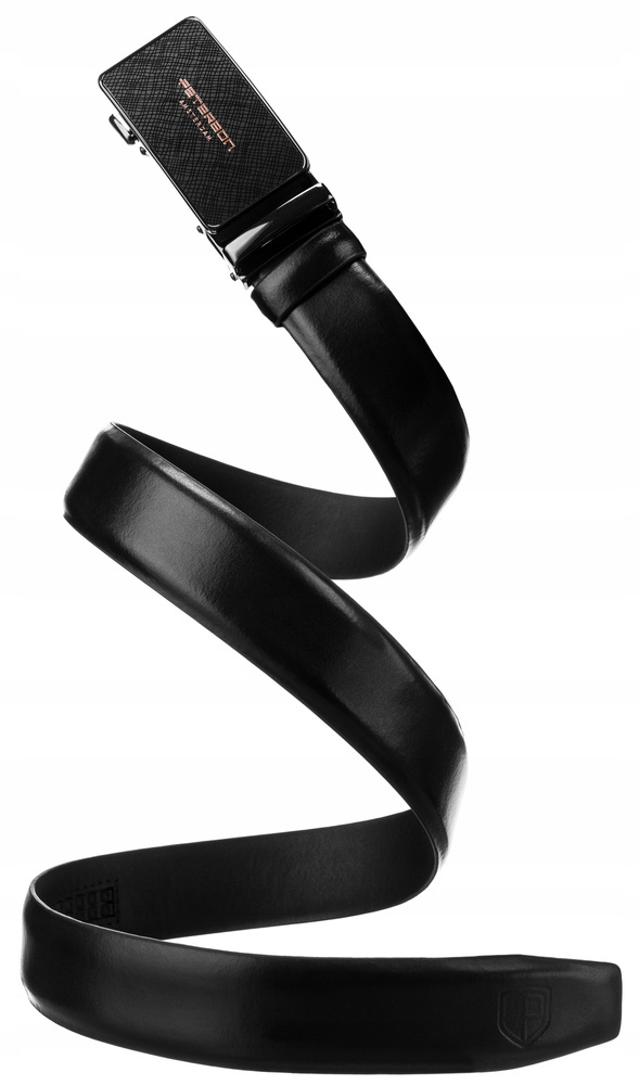 Skórzany pasek męski z klamrą automatyczną - Peterson - obrazek 6