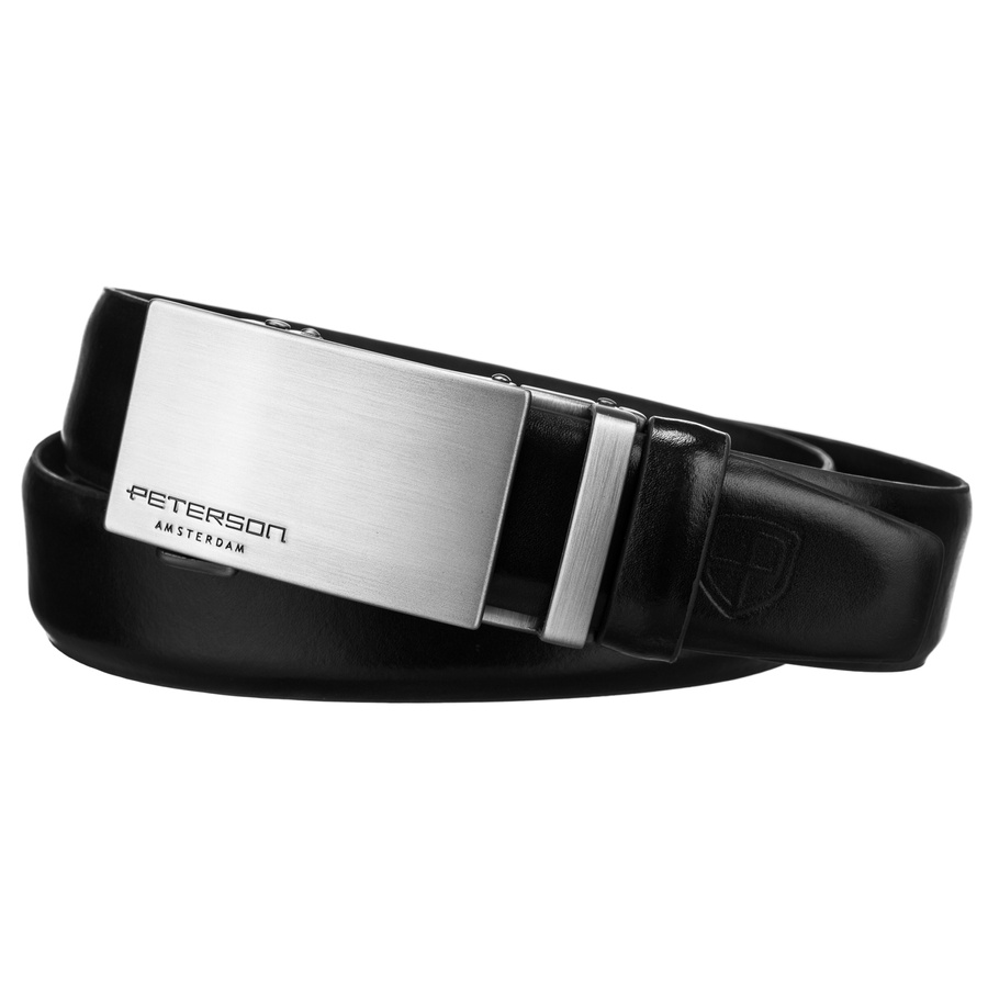 Elegancki pasek męski z klamrą automatyczną - Peterson - obrazek 2