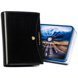 Duży, skórzany portfel męski bez zapięcia zewnętrznego - Peterson