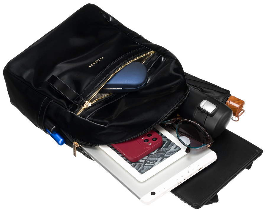 Elegancki plecak damski ze złotymi okuciami - Peterson - obrazek 8