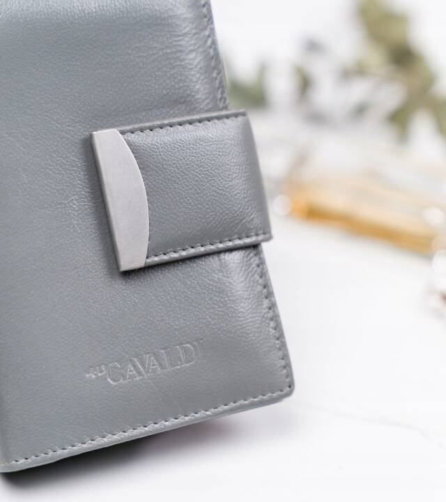Pionowy, skórzany portfel damski - 4U Cavaldi - obrazek 3