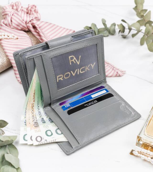 Pionowy, skórzany portfel damski - 4U Cavaldi - obrazek 6