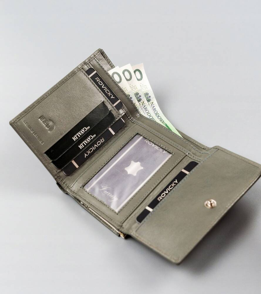 Portfel damski ze skóry naturalnej z portmonetką na bigiel - 4U Cavaldi - obrazek 6