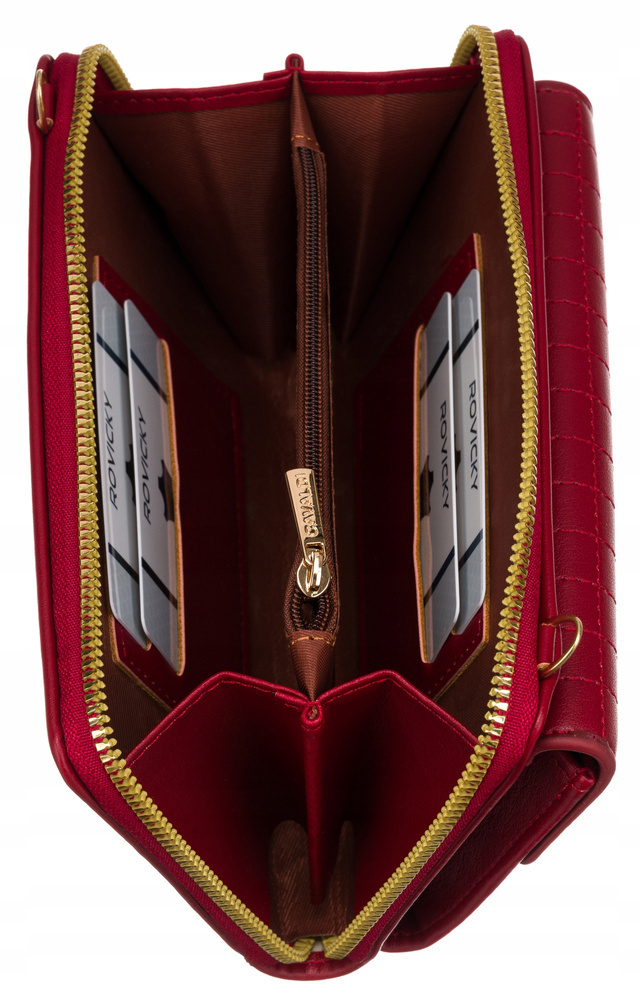 Elegancka mini torebka-portfel na długim, doczepianym pasku - 4U Cavaldi - obrazek 6