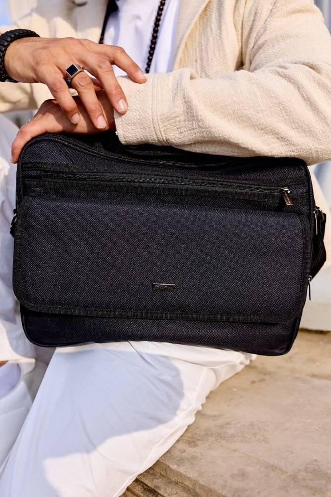 Duża, pojemna torba męska z trwałej codury - Peterson - obrazek 4