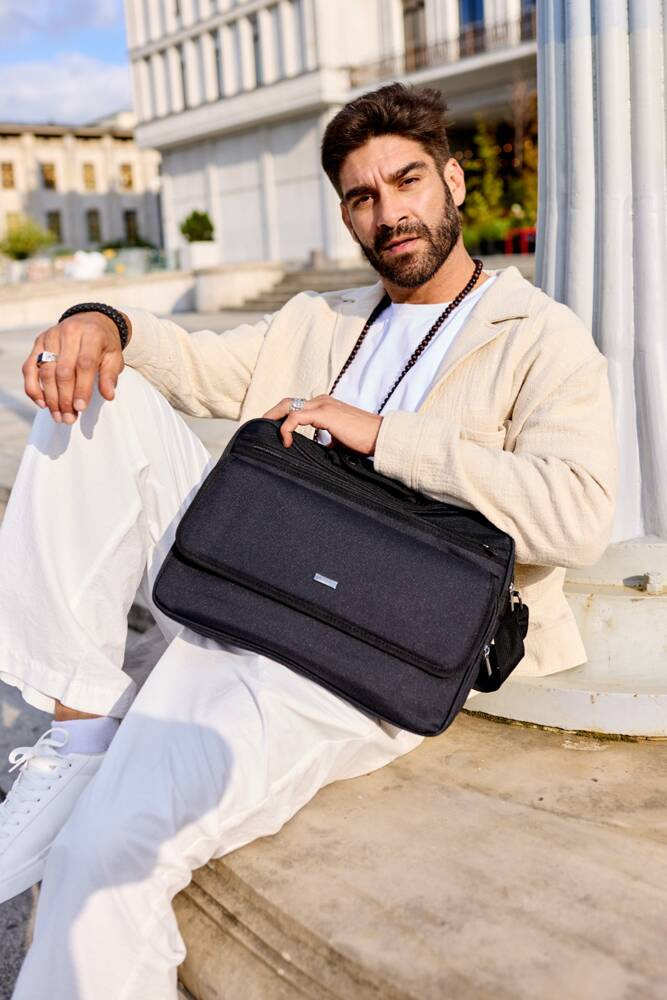 Duża, pojemna torba męska z trwałej codury - Peterson - obrazek 7