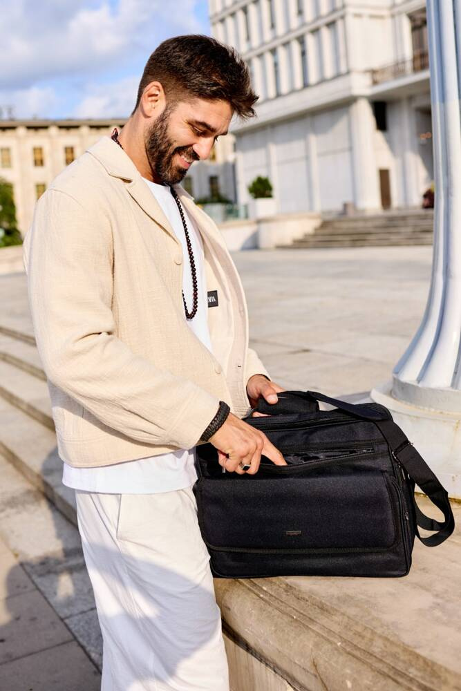 Duża, pojemna torba męska z trwałej codury - Peterson - obrazek 9