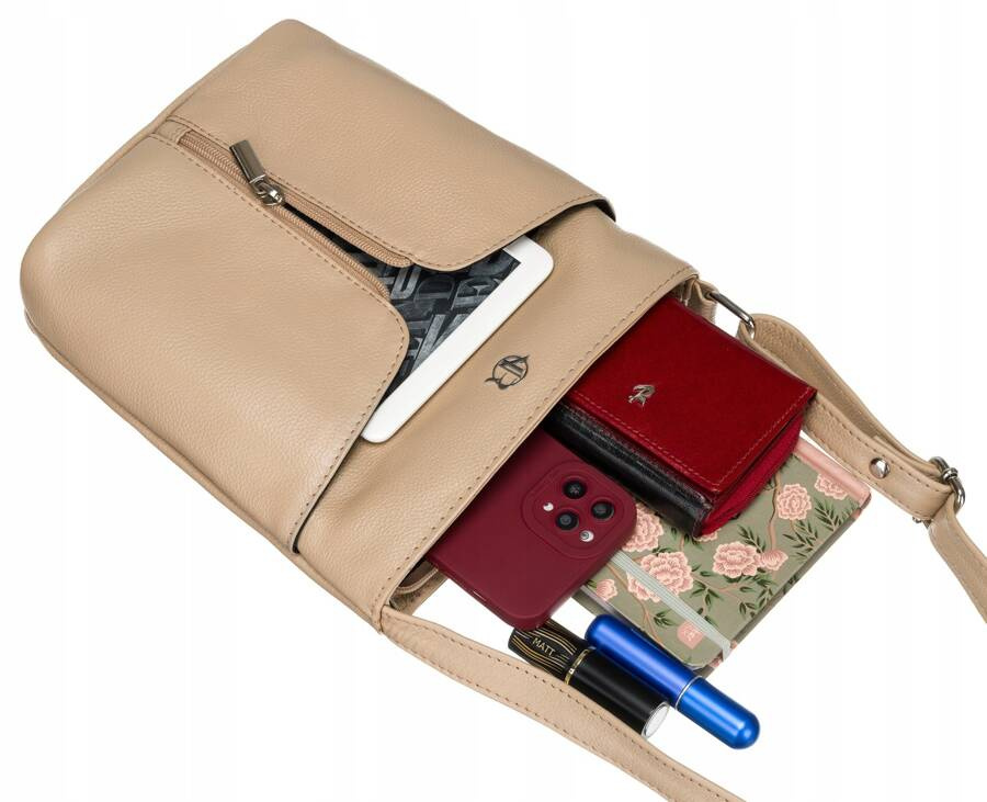 Skórzana listonoszka damska - Rovicky - obrazek 7