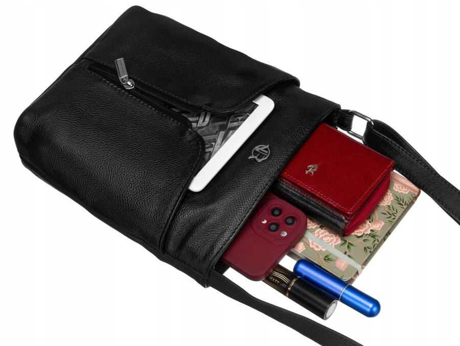 Skórzana listonoszka damska - Rovicky - obrazek 7