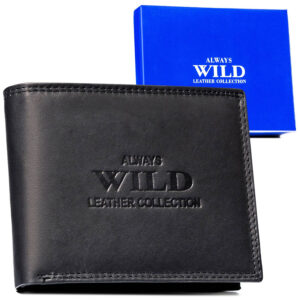Duży portfel męski ze skóry naturalnej w orientacji poziomej - Always Wild